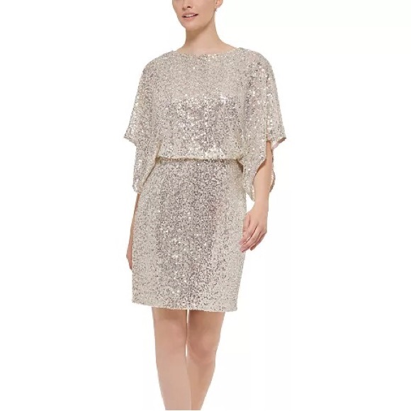 JESSICA HOWARD DRESS Size 16 Regular.waist 16” 18”Pit 2 Pit 38”L.Silver Sequin. - Picture 5 of 8